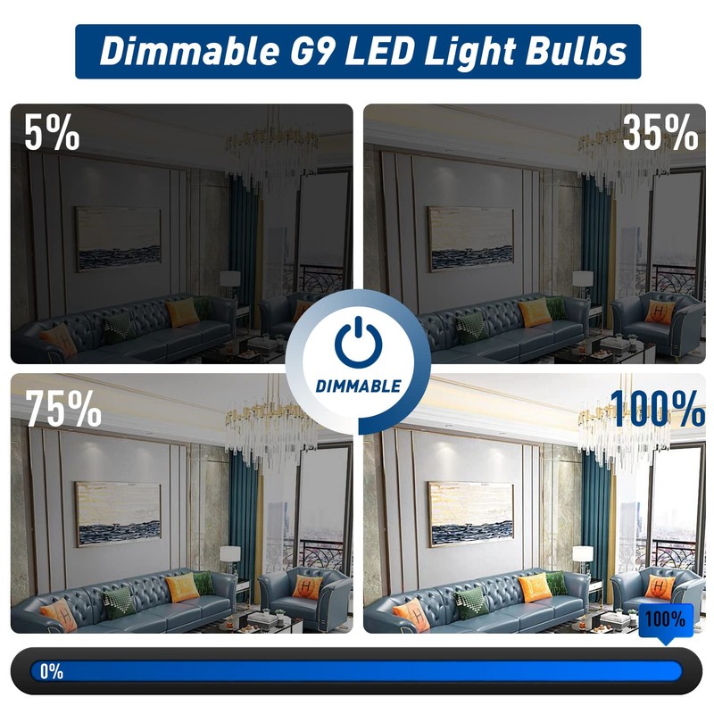 Lososuch G9 Dimmable LED Light Bulb 3W Daylight White 6000K,40W
