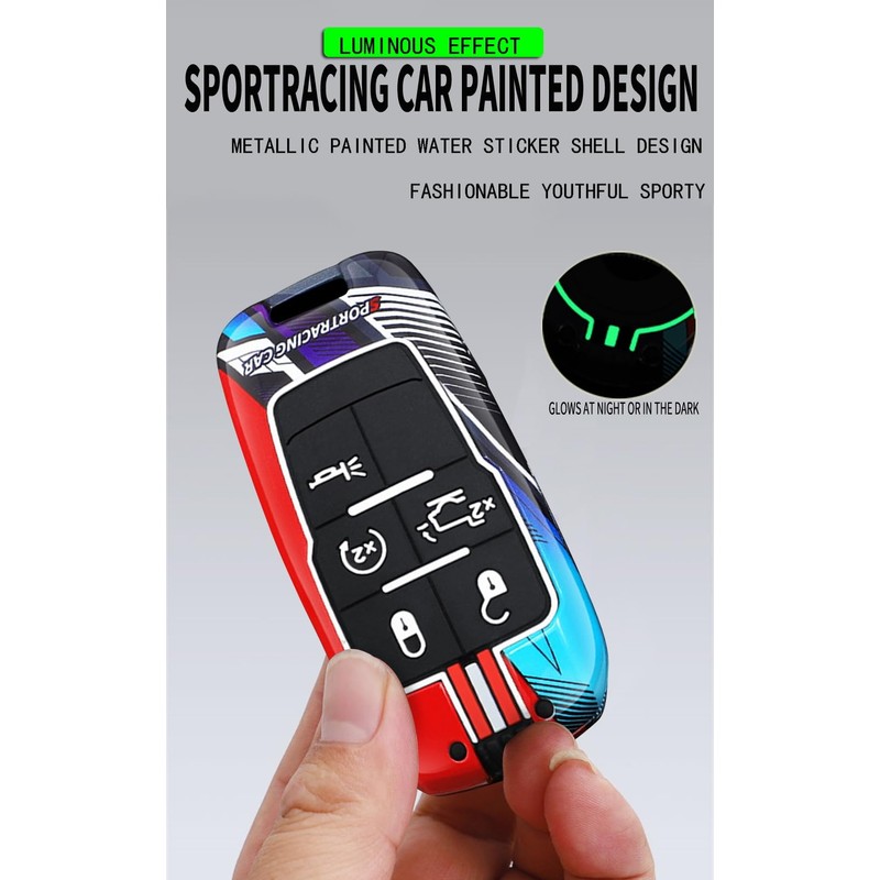ontto Luminous car Key fob Cover fit for Dodge 2019-2025