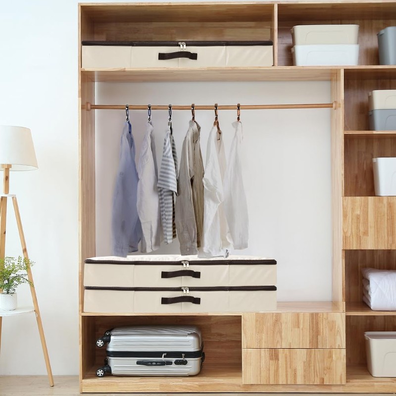 AMJ 4" Foldable Underbed Storage Closet Organizers and storage bins,