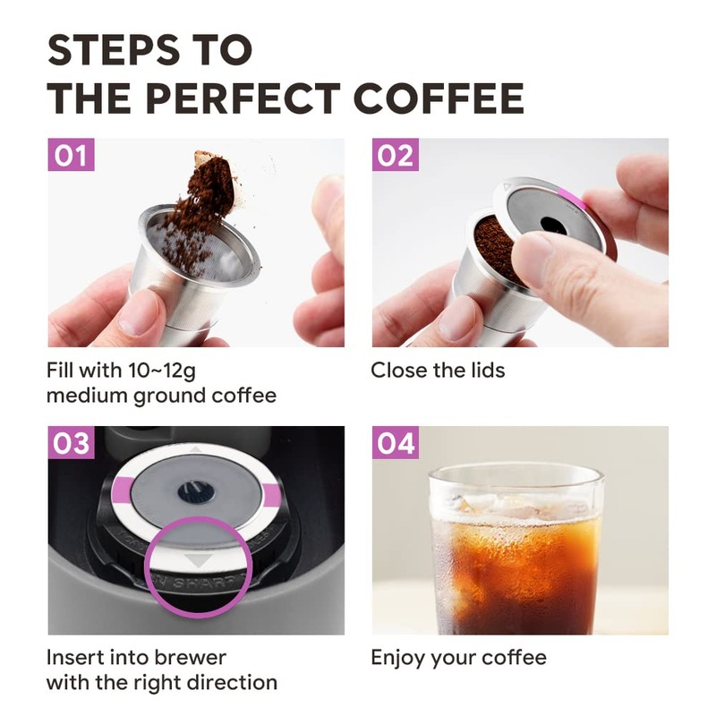 Reusable K Cups Coffee Filter, 2 Pack Stainless Steel K