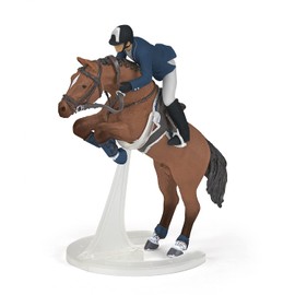 Papo Jumping Horse With Rider Toy Figure Navy