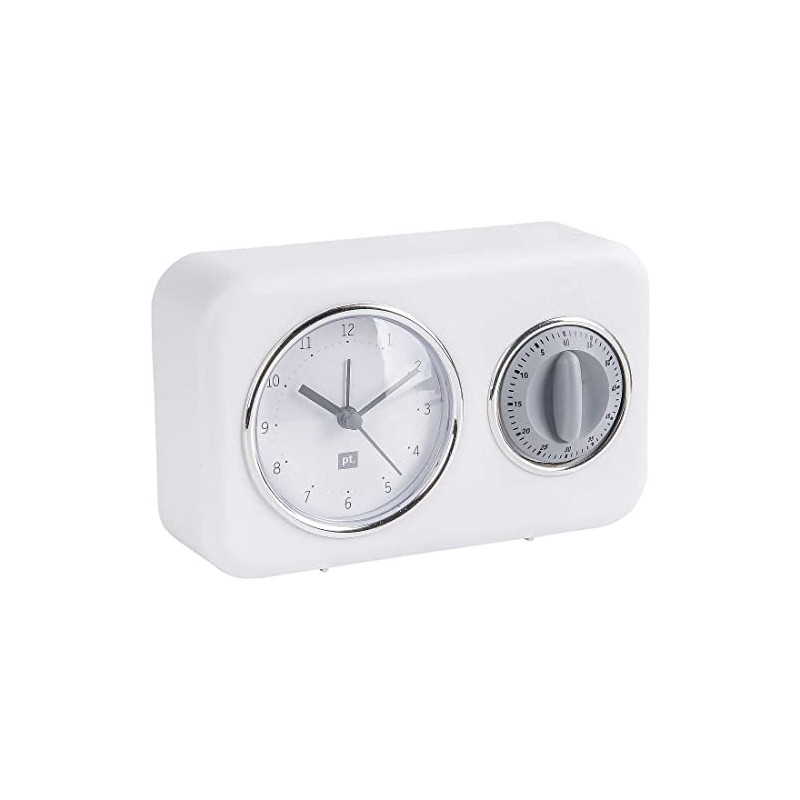 Present Time Table Clock, White, One Size