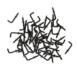 IDEALSV 100 Pcs 1/2" Black Small L Shaped Right Angle Square Bend Jewelry Hooks