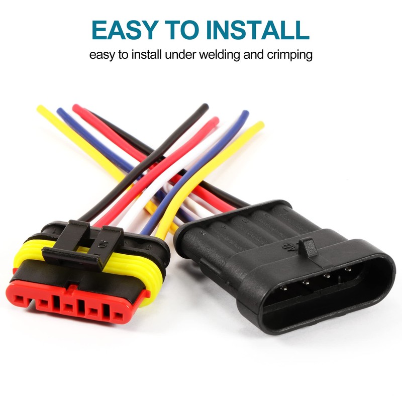 G 5 Pin Way Electrical Wire Connector Male Female Plug
