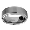 Tungsten Carbide Men's Brushed Finish/High Polish Beveled Edge Ring Wedding