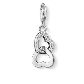 Thomas Sabo Damen Charm-Anhänger Herzen Zirkonia Charm Club 925 Sterling Silber 0863-051-14