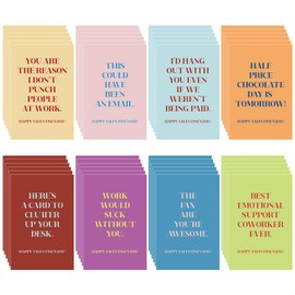 Motiskyy 48 Pcs Funny Valentine's Day Card Bulk for Coworkers Fun Valentines Greeting Cards with Envelopes and Stickers Blank Humorous Card for Family Colleagues Employees, 4 x 6