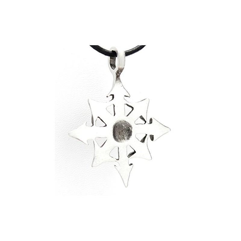 Trilogy Jewelry Pewter Chaos Star Magic Pendant on Leather Necklace