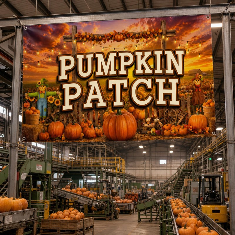 Pumpkin Patch Banner 2 x 4 ft, Thanksgiving Large Sign