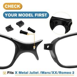 1 Pair Nose Bridge Pin Rivet & Flex Coupler Compatible with Oakley X Metal Penny/Romeo 2/XX/Mars Frame, Easy Installation - Flex Coupler+Black Pin Rivets