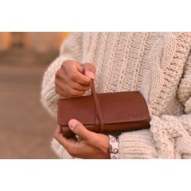 Gusti Leder studio "Casper" Genuine Leather Pencil Stationery Art Supplies Uni College Office Case Wrap Tie Vintage Unisex Brown 2S2-22-6