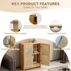 Jueraori WiFi Router Storage Cabinet with Adjustable Shelves, 2-Tier Bamboo