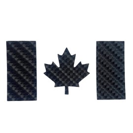 CUSHYSTORE Canada Canadian Flag Maple Leaf National Country Sticker Decal for Laptop Phone Scrapbook, Set of 4 (Matte Carbon Fiber Pattern, 7"x3.5")