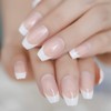 CoolNail natural Nude White French Coffin False Fake Nails Press