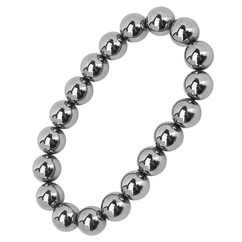 10mm Round Terahertz Beads Bracelet Energy Stone Elastic Flexible Stylish