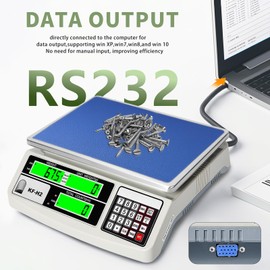 MEIYA Industrial Counting Scale, 30kg/0.5g Digital Coin Scale for Coin, Parts, High Precision Electronic Gram Scale with RS232 Port for Connecting Computer or Printer,kg/g/lb Switching, LCD Display