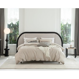 Talasily Linen Duvet Cover California King Size Soft Breathable Duvet Cover Set with Buttons Closure, 3 Pieces, 1 Duvet Cover 104x98 Inches and 2 Pillowcase Linen Cotton Blend Duvet Cover,Beige