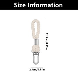WQEDVN 6 PCS Hanging Tea Towels Clip, Tea Towel Clips for Hanging, Metal Tea Towel Hooks with Woven Cotton, for Home Kitchen Bathroom Cupboards Cloth Hanger Holder Brackets-Braided Cotton Loop