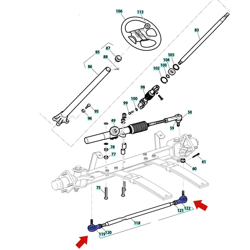 Panglong Golf Cart Ball Joint Tie Rod End Kit for