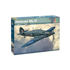 Italeri 2828 1:48 Hurricane Mk.II C Model Building Kit, Standing Model Building, Crafts, Hobby, Gluing, Plastic Kit, Detailed, Grey