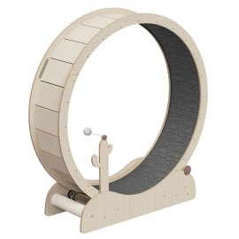Segawe Wooden Cat Exercise Wheel 47" Large Cat Treadmill Wheel for Indoor Cats