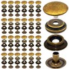 100pcs 15mm Stainless Steel Fastener Snap Press Stud Cap Button Marine Boat Canvas Antique Bronze