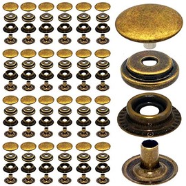 100pcs 15mm Stainless Steel Fastener Snap Press Stud Cap Button Marine Boat Canvas Antique Bronze