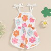 WZTYYDS Toddler Baby Girl Summer Clothes Floral Romper Tie-Up Strap