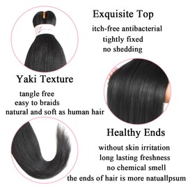 Leeven Pre Stretched Braiding Hair 8 Packs 26 Inch Professional Itch Free Low Temperature Synthetic Fiber Crochet Braided Crochet Hair Braiding Hair Extension Twist Braid (1B/27/613#)