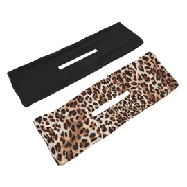 FRCOLOR 2pcs Hair Bun Maker Wire Headbands Easy to Use Hair Accessories for Stunning Hairstyles Durable Portable Design for Everyday Styling Black Leopard Print