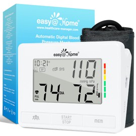 Easy@Home Automatic Digital Blood Pressure Monitor: Large Cuff Upper Arm BP Machine | Automatic Tensiometre with Large LCD Display & Irregular Heartbeat Indicator | 22-42cm Adjustable Large Cuff | 2 Users | Dual power supply mode EBP-073