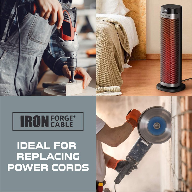 Iron Forge Cable 14 AWG Replacement Power Cord with Open
