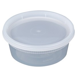 Newsprint YL2508 Detainer Clear Round Deli Container Combo Pack 240/CS, 8 oz.