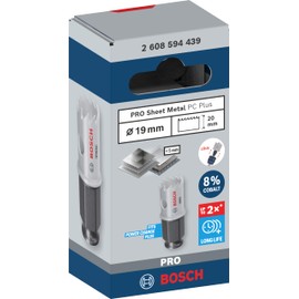 Bosch 1 x Pro Sheet Metal Power Change Plus Hole Saw (for Stainless Steel Sheets, Steel Sheets, Diameter 19 mm, Professional Accessories Drill/Screwdriver)