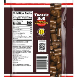 Tootsie Mini Bites Candy Coated Chews, Peanut & Gluten Free, 9 oz (2-PACK), 1.15 Pounds Of Candy, Bundle With Galley Grove Sugar Free Peppermint Breath Mints