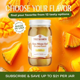 TrueSeaMoss Wildcrafted Irish Sea Moss Gel | Multiple Flavors – Rich in Minerals & Vitamins –   supports immune, improves digestion, boost energy, skin & hair health - Made in USA:_Strawberry_1 Pack