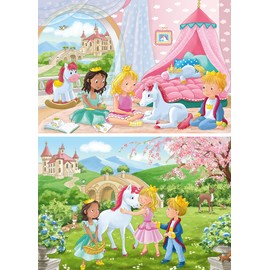 Ravensburger Royal Friendship Jigsaw Puzzles for Kids Age 3 Years Up - 2x 12 Pieces - Princess & Unicorns