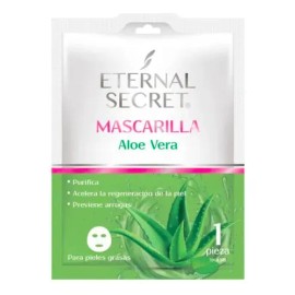 Mascarilla Facial Aloe Vera Eternal Secret 1pza Tipo de piel Todo tipo de piel