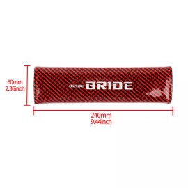 Unbranded Brand New Universal 2PCS BRIDE Red Carbon Fiber Look Car Seat Belt Covers