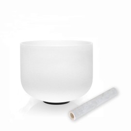 TAIFENG B Note Crown Chakra Quartz Frosted Crystal Singing Bowl 8 inch