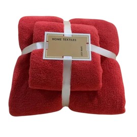 DYMI Microfiber Towels Set – Soft, Quick-Dry & Super Absorbent for Home, Gym, Travel, Baby Shower & More – 2 Sizes Included. (Deep Red)