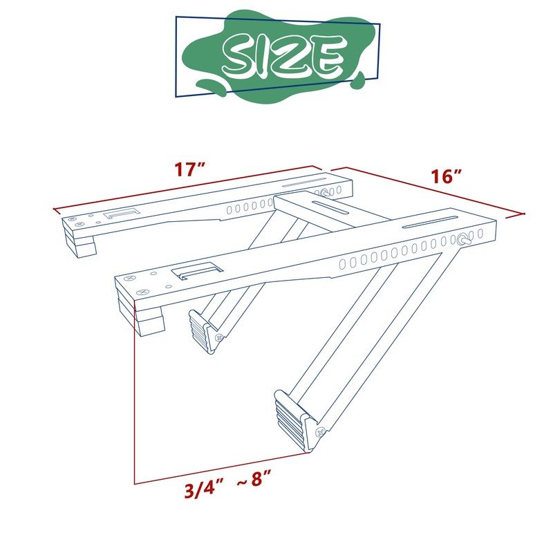 Wintcomfort Window Air Conditioner Bracket, Heavy Duty AC Support with