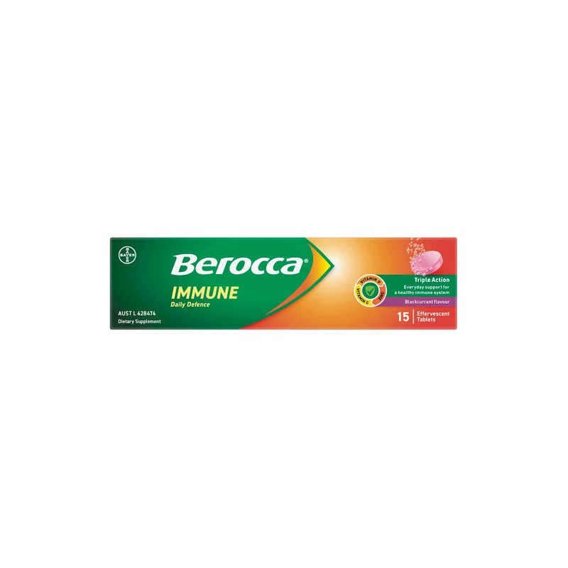Berocca Immune Daily Defence Vitamin C, D and Zinc, Blackcurrant