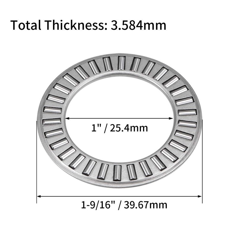 sourcing map TC1625 Thrust Needle Roller Bearings with Washers 1"
