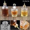 QWORK Glass Bitters Bottles Set of 6, Zinc Alloy Dash