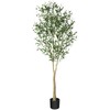 CROSOFMI Artificial Olive Tree Plant 6 Feet Fake Topiary Silk