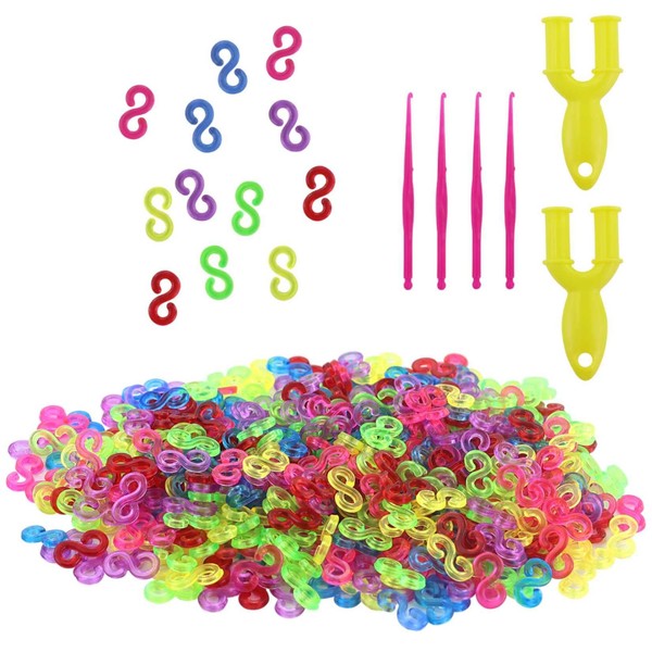 LWMLWM Loom Bands Clasps, Pack of 1000 Colourful S Clips,