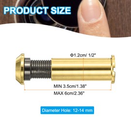 PATIKIL 1/2" Door Viewer Peephole 160-Degree Door Viewer Fits 1-3/8" to 2-3/8" Door Peep Hole for Home Office Hotel, Gold