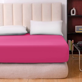 Hafaa Fitted Sheet Extra Deep Pocket Bed Sheet 16 inch 40 Cm Soft Brushed Microfiber Breathable Fitted Bed Sheets Shrinkage and Fade Resistant (Hot Pink, King)
