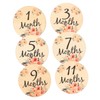 Kisangel Baby Monthly Milestone Cards Set Wooden Flower Milestone Sign